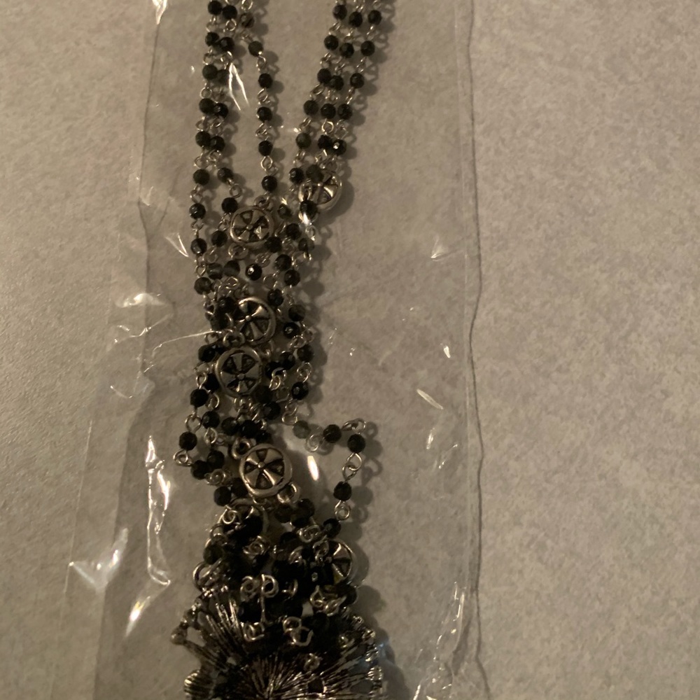 BKe black cross necklace